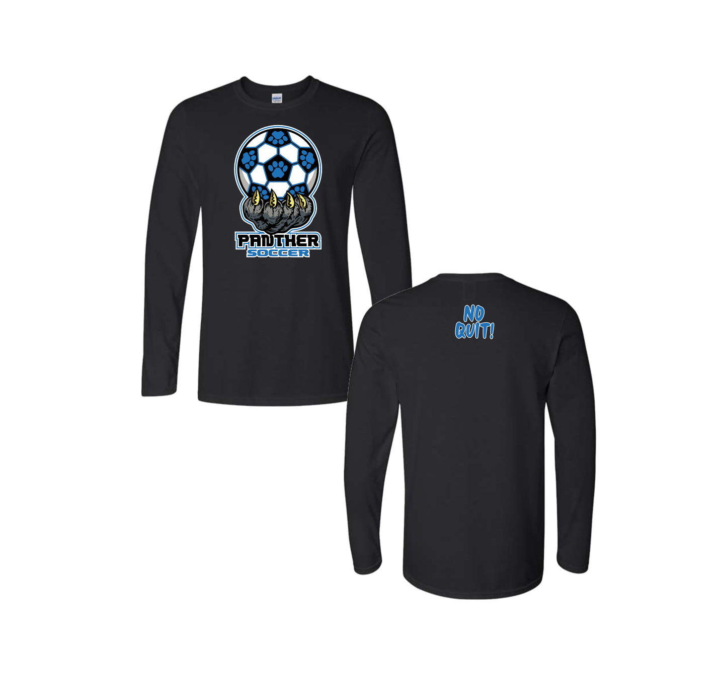 LONG SLEEVE TEE - PANTHER SOCCER - (BLACK) 50062867 (CAN BE CUSTOMIZED)